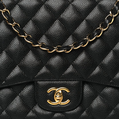 Chanel Caviar Quilted Jumbo Single Flap Black 8 of 11