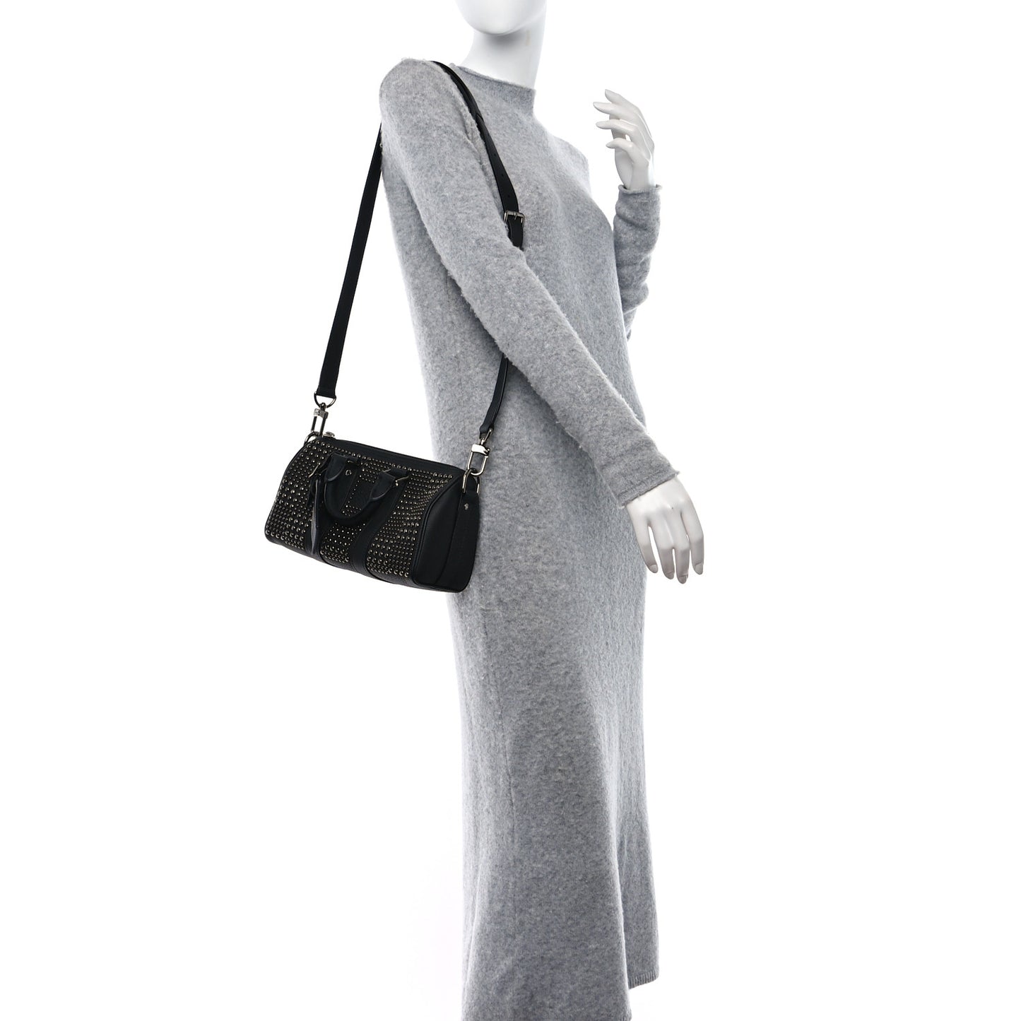 Calfskin Studded Keepall Bandouliere 25 Black