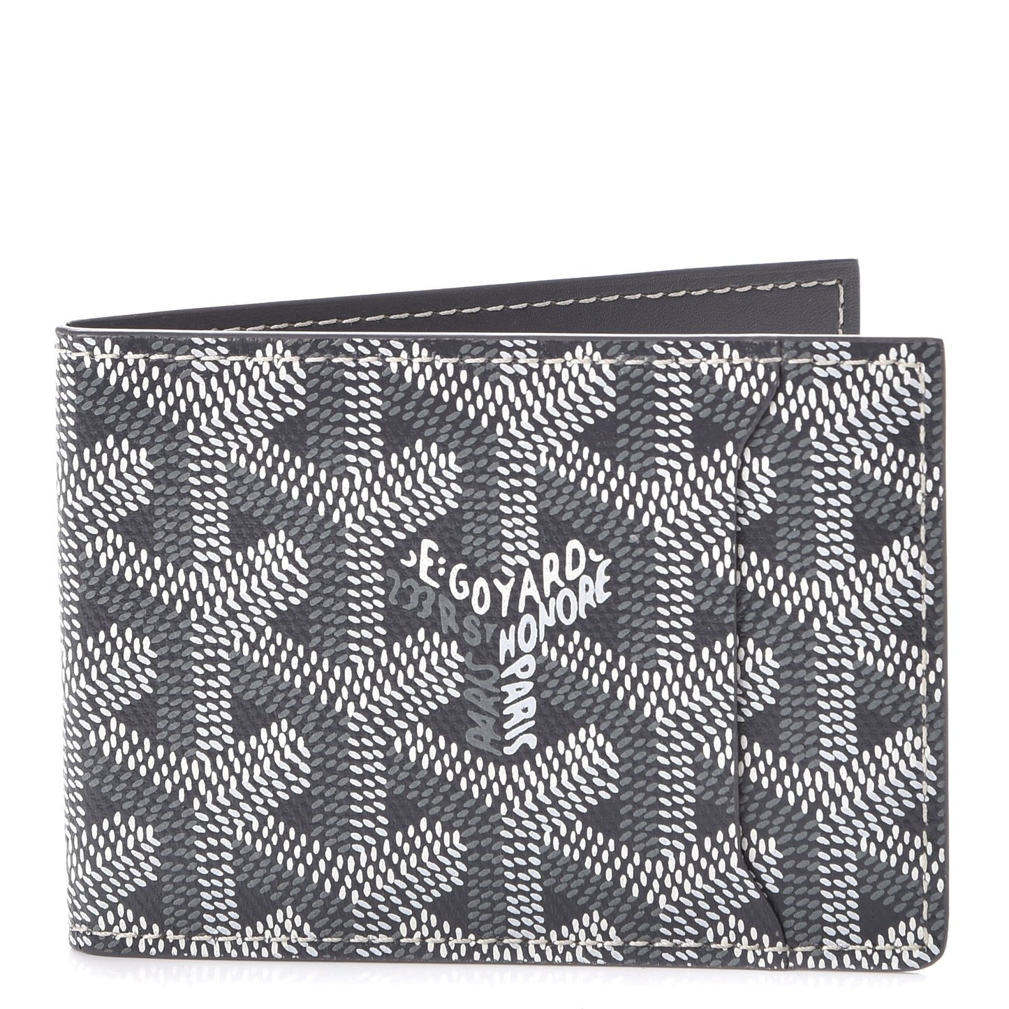 Goyardine Multi Slot Bi-Fold Wallet Grey