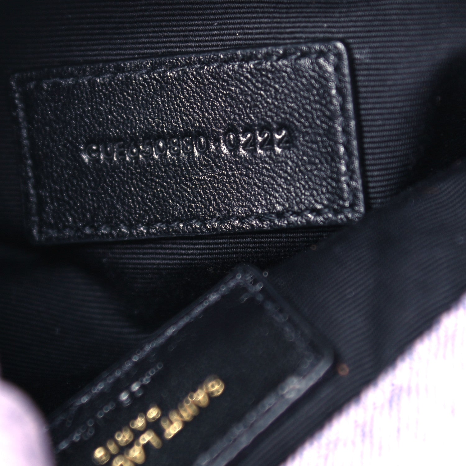 Saint Laurent Denim Quilted Loulou Puffer Monogram Pouch Clutch Bleached Lilac 7 of 9