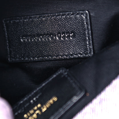 Saint Laurent Denim Quilted Loulou Puffer Monogram Pouch Clutch Bleached Lilac 7 of 9