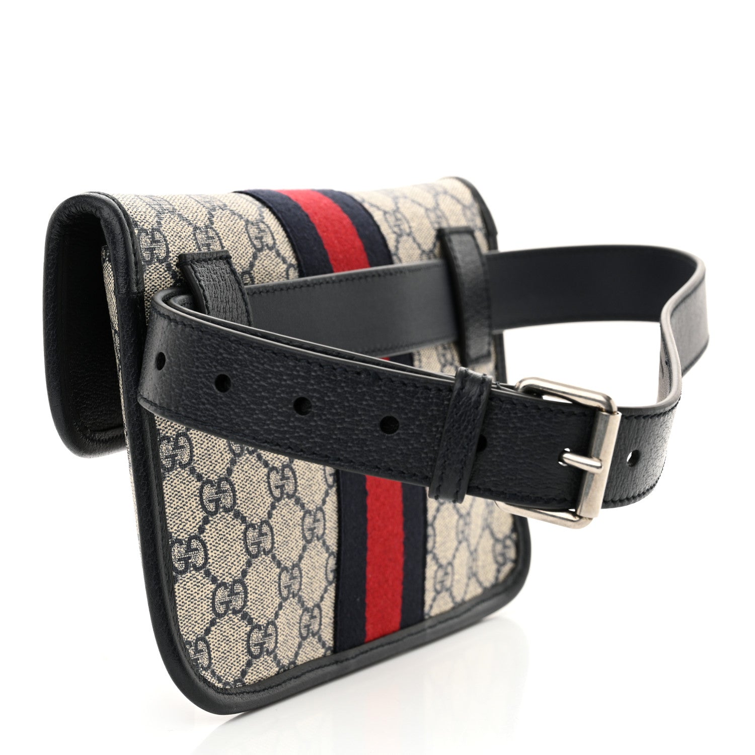 Gucci GG Supreme Monogram Web Small Ophidia Belt Bag 80 32 Beige Navy 3 of 10