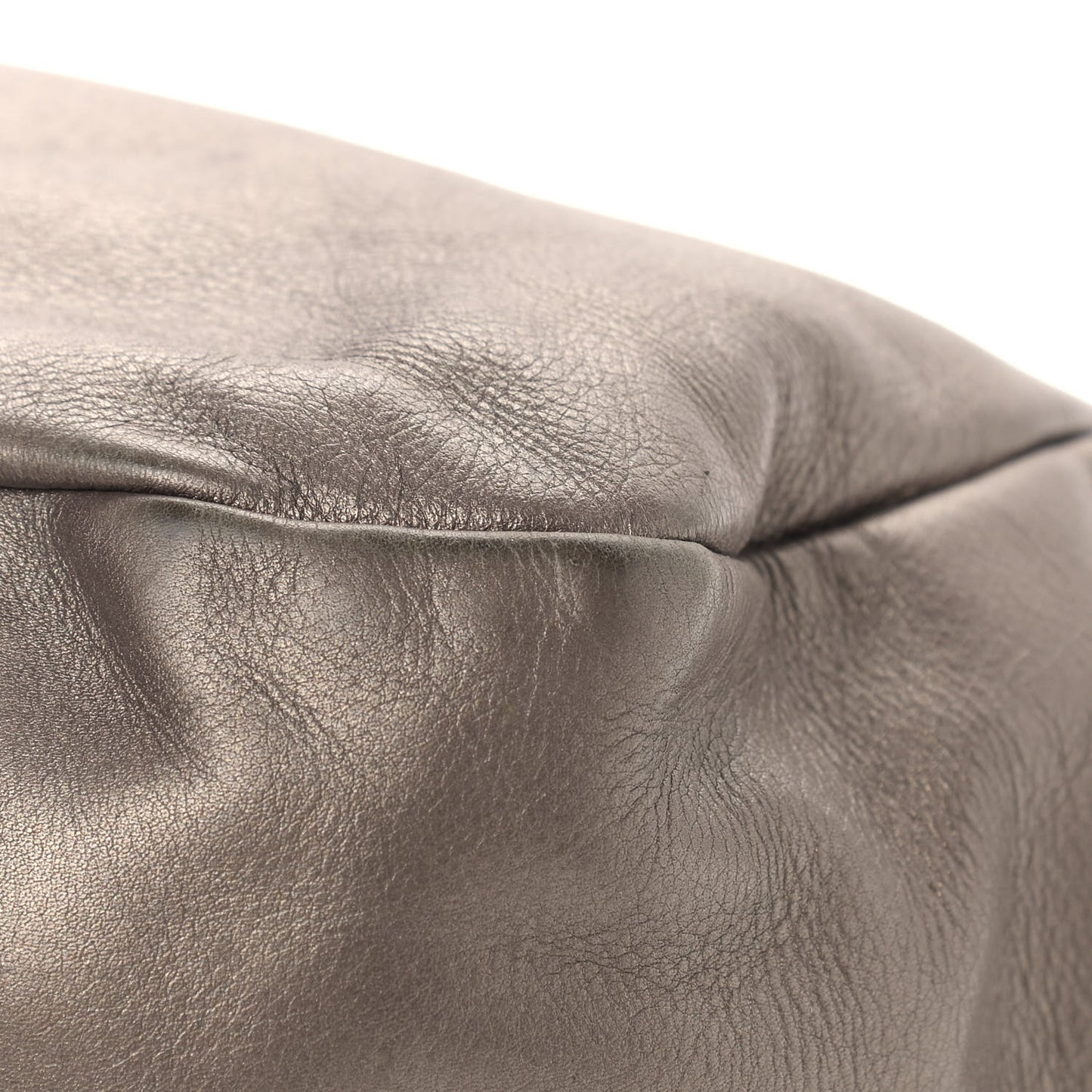 Metallic Soft Calfskin Two Pocket Hobo Fumo Mordore