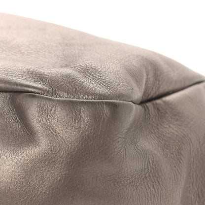 Prada Metallic Soft Calfskin Two Pocket Hobo Fumo Mordore 12 of 18