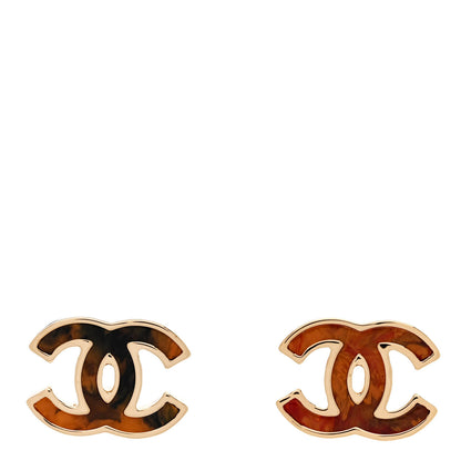 Chanel Metal Enamel CC Earrings Orange Multicolor 1 of 5
