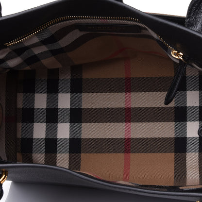 Burberry Soft Grain Calfskin Medium Buckle Tote Black 4 of 4