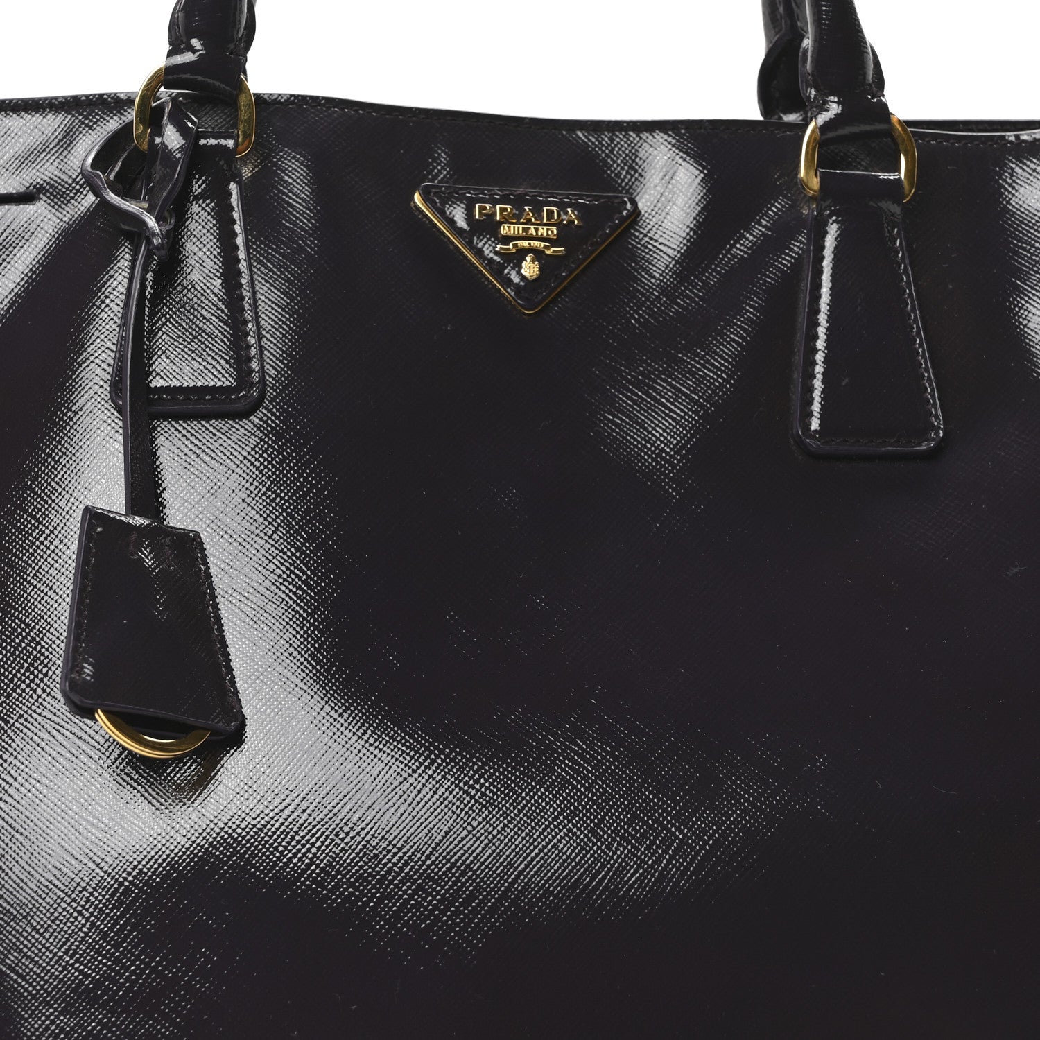 Prada Saffiano Vernice Large Tote Uva 7 of 9