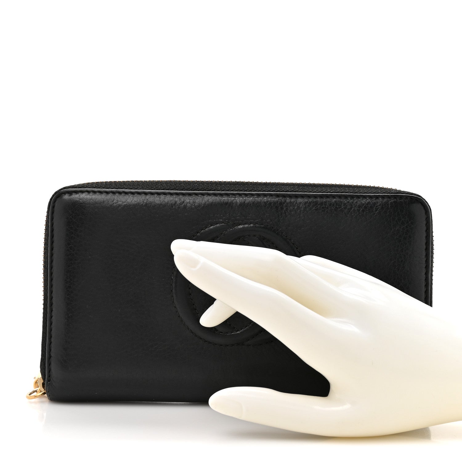 Gucci Pebbled Calfskin Soho Zip Around Wallet Black 2 of 11
