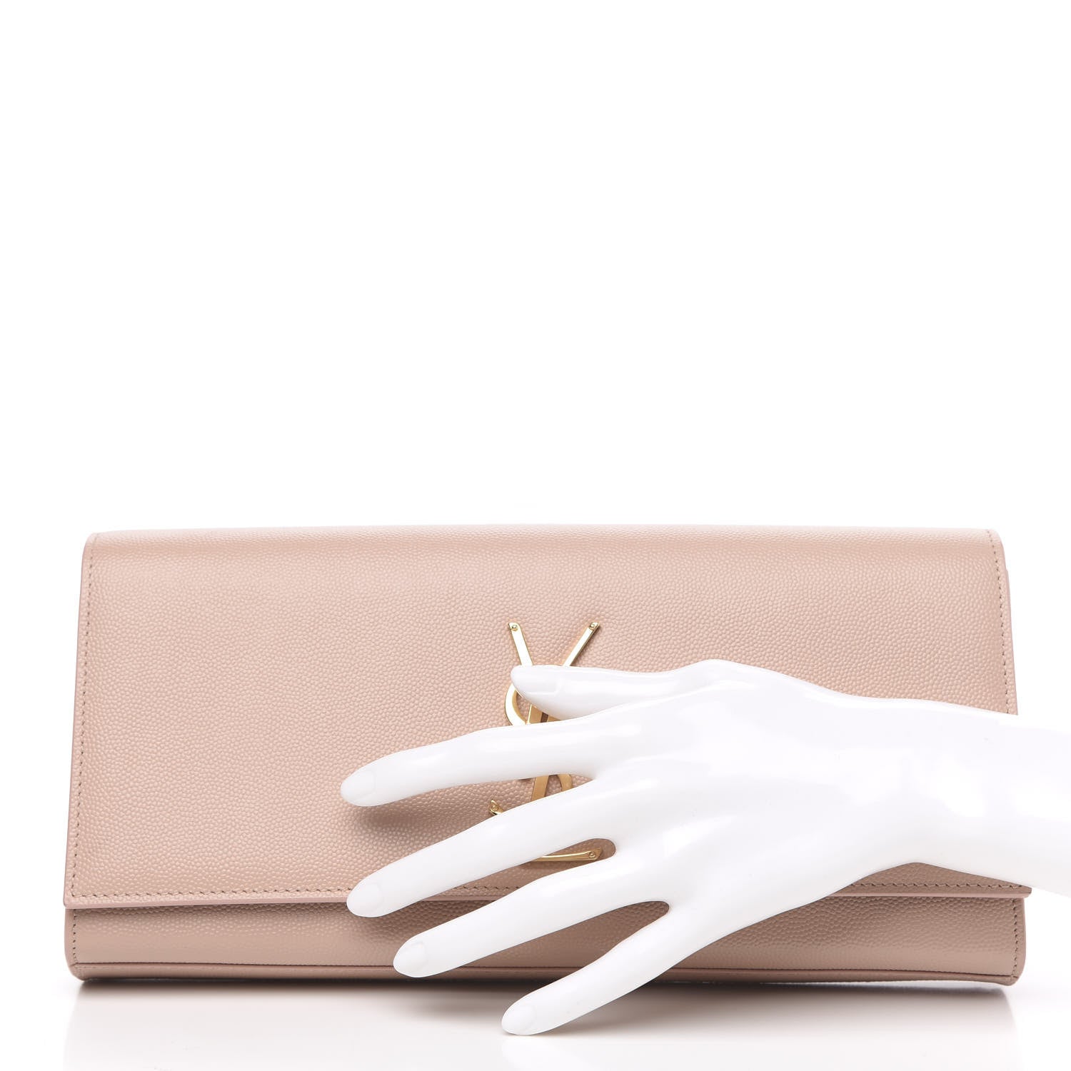 Saint Laurent Grain De Poudre Classic Monogram Cassandre Clutch Blush 2 of 10