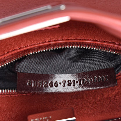 Fendi Nappa Lace Up Mini Peekaboo Iconic Satchel Bloody Mary 9 of 13