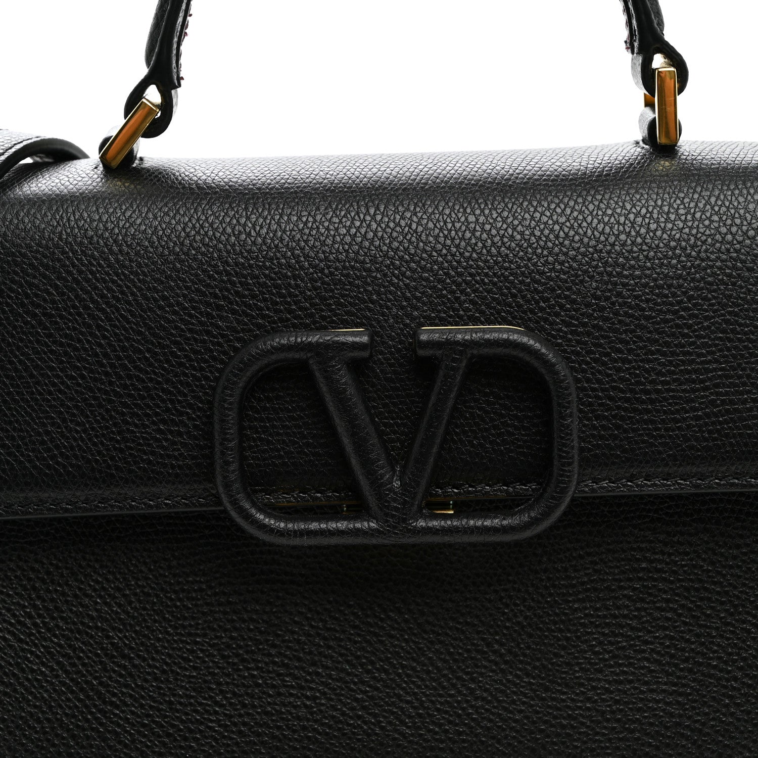 Valentino Garavani Grainy Calfskin Small VSling Top Handle Bag Black 6 of 8