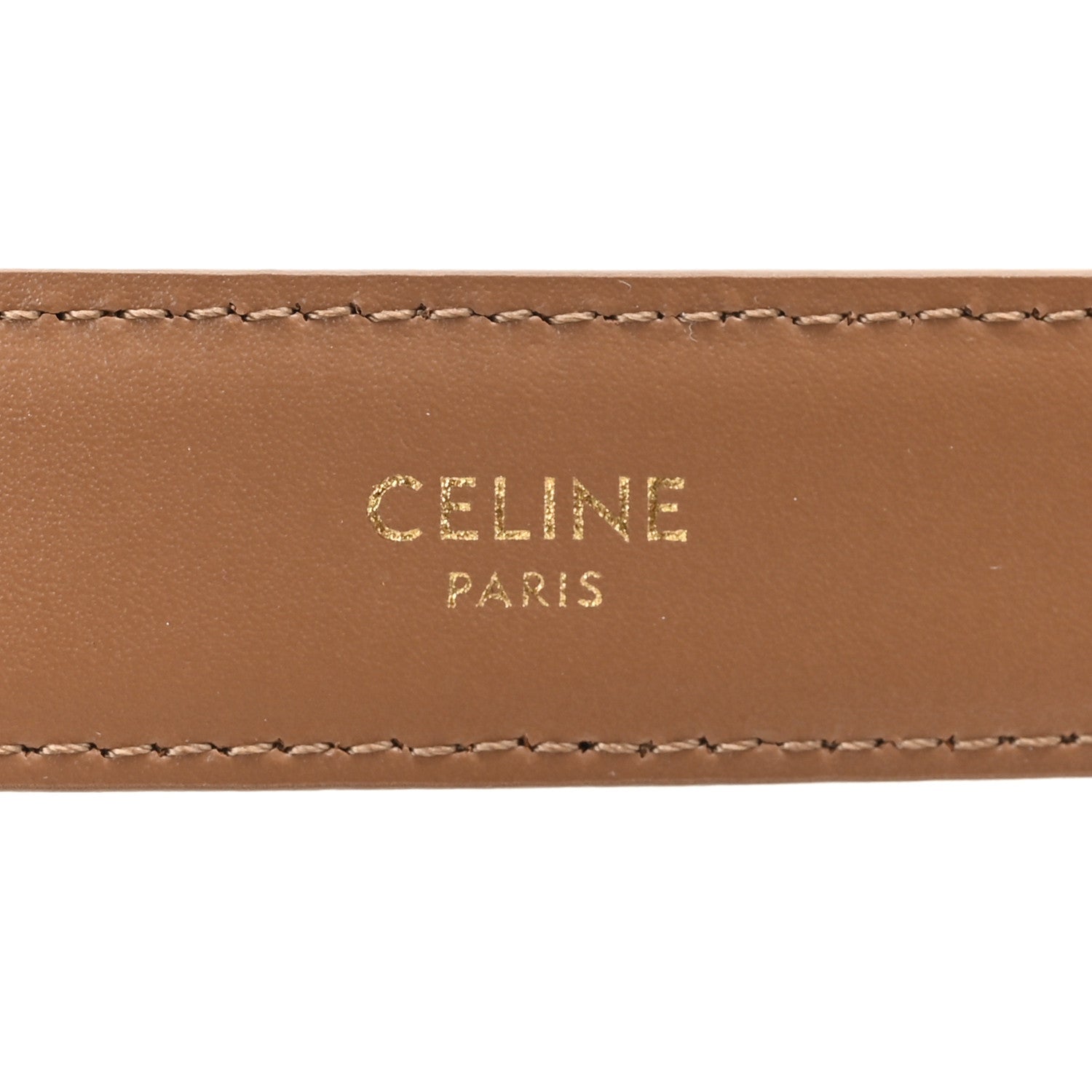 Celine Box Calfskin Medium 25mm Triomphe Belt 85 34 Tan 3 of 6