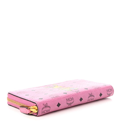 MCM Visetos Rabbit Zip Around Large Wallet Pink 4 of 11