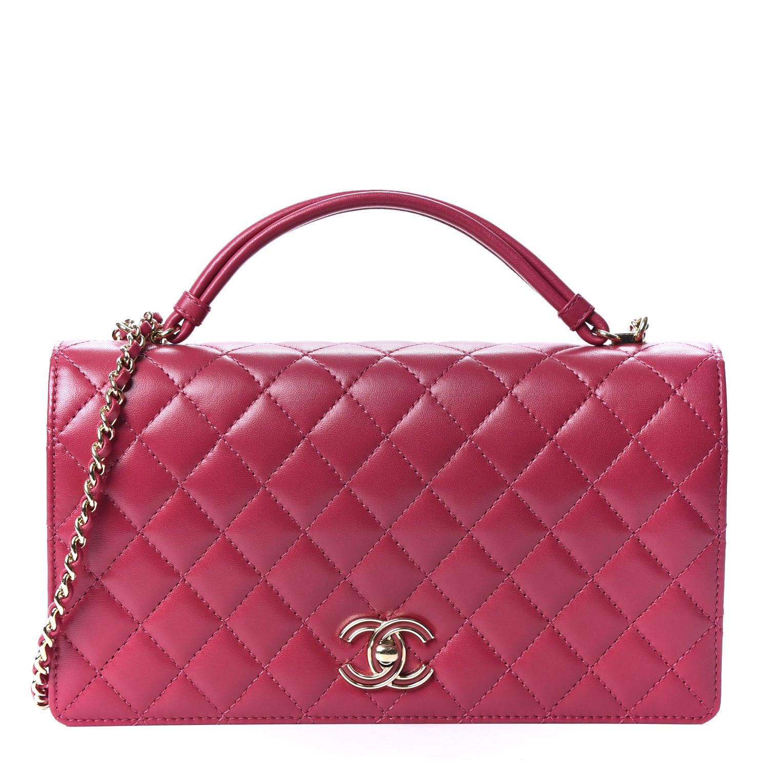 Chanel Lambskin Quilted Small Citizen Chic Flap Dark Pink 1 of 10