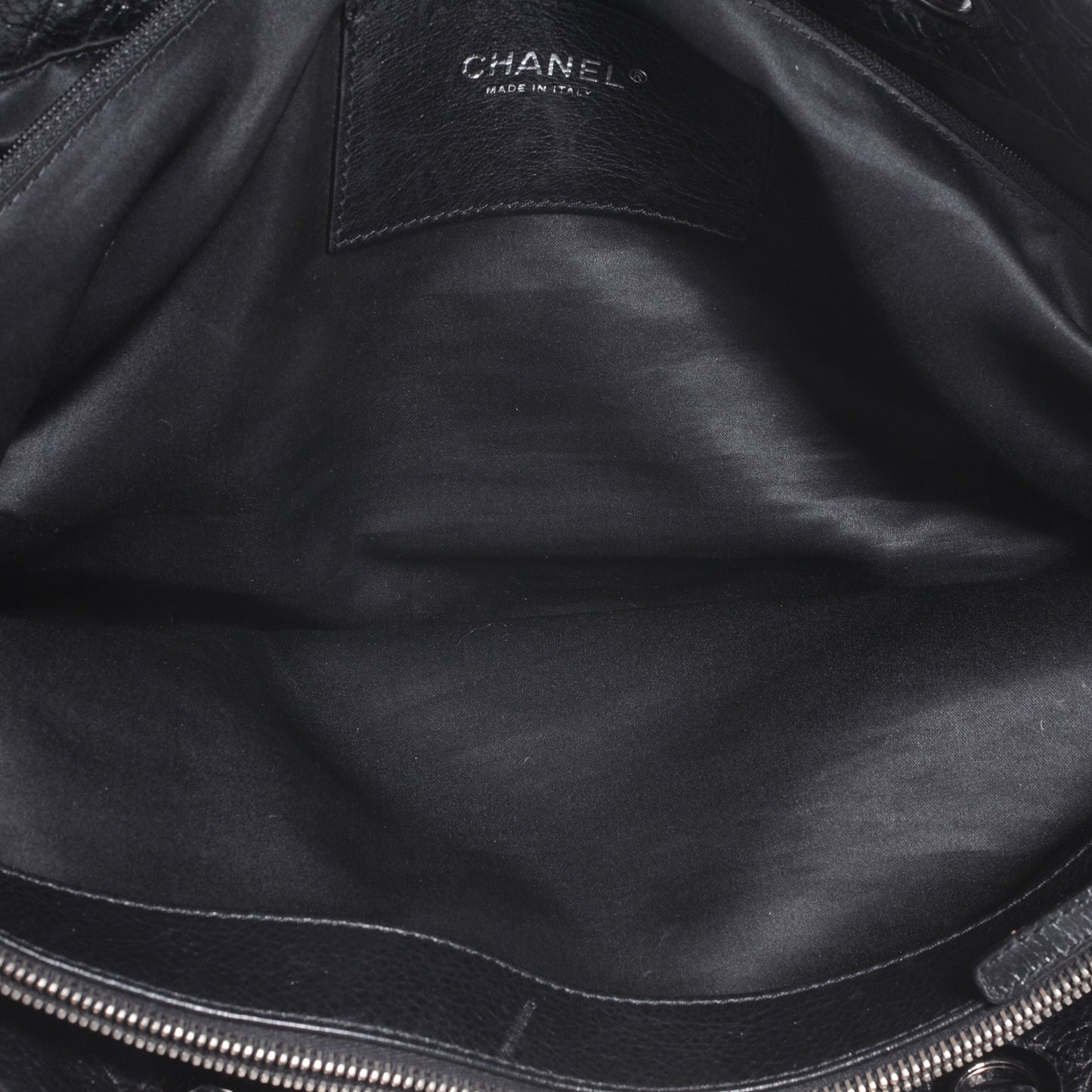 Glazed Calfskin Large On The Road Tote Black