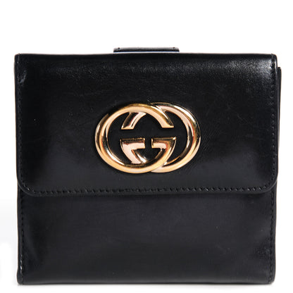 Gucci Calfskin Compact Britt Wallet Black 1 of 7