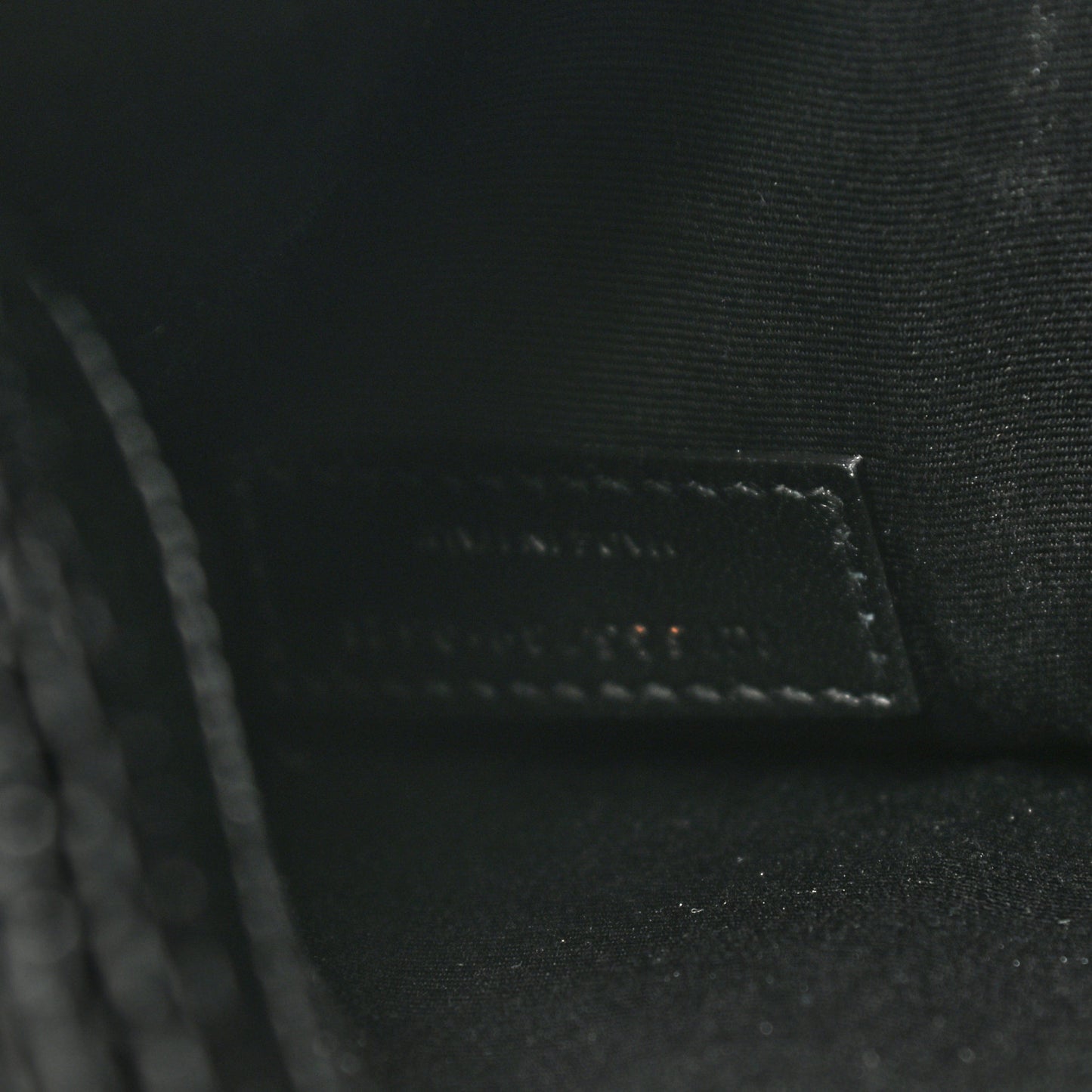 Calfskin Crocodile Embossed Uptown Monogram Pouch Black