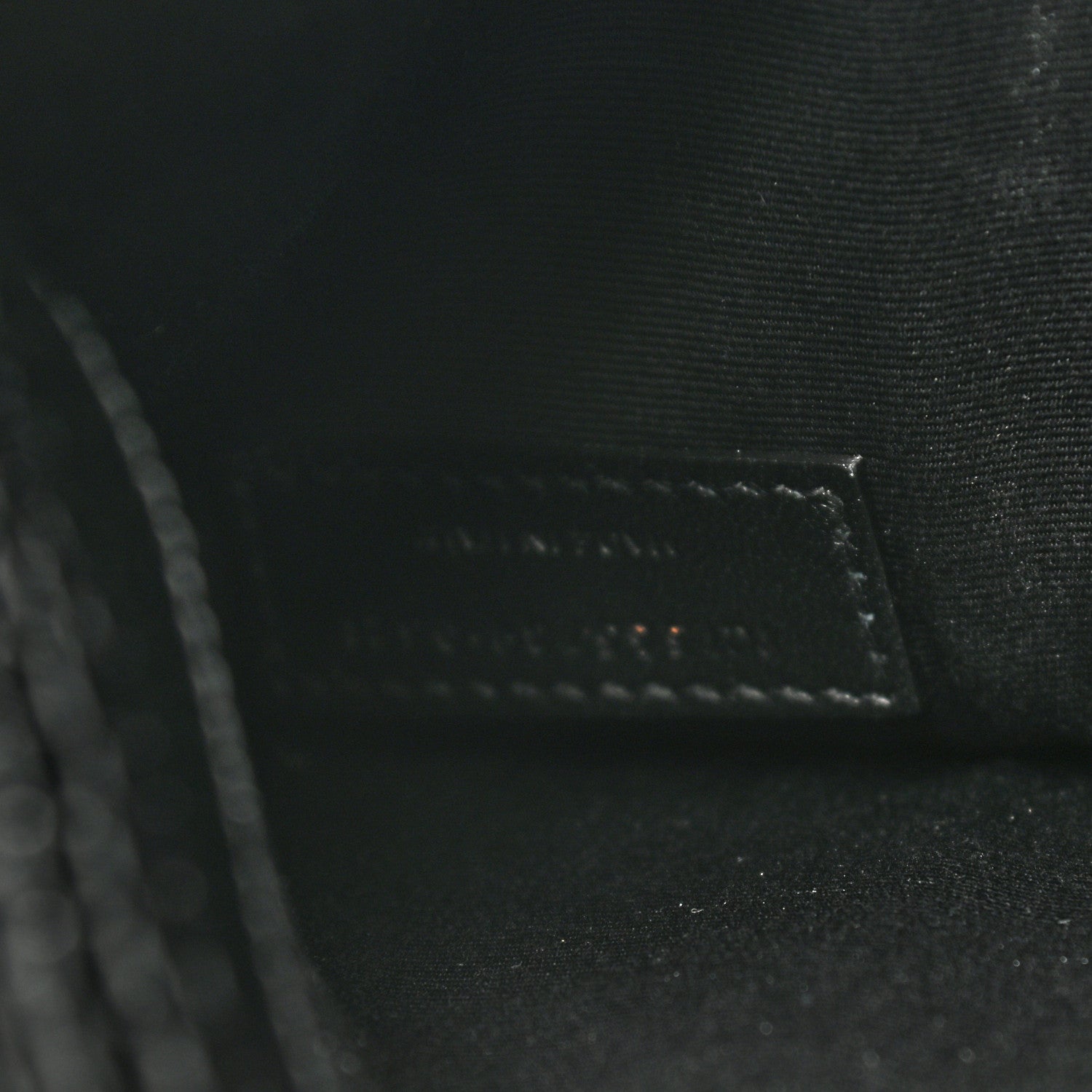 Saint Laurent Calfskin Crocodile Embossed Uptown Monogram Pouch Black 7 of 8