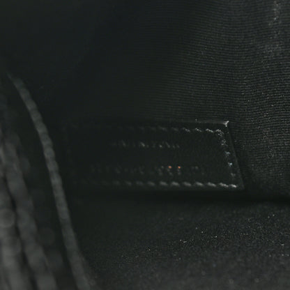 Saint Laurent Calfskin Crocodile Embossed Uptown Monogram Pouch Black 7 of 8