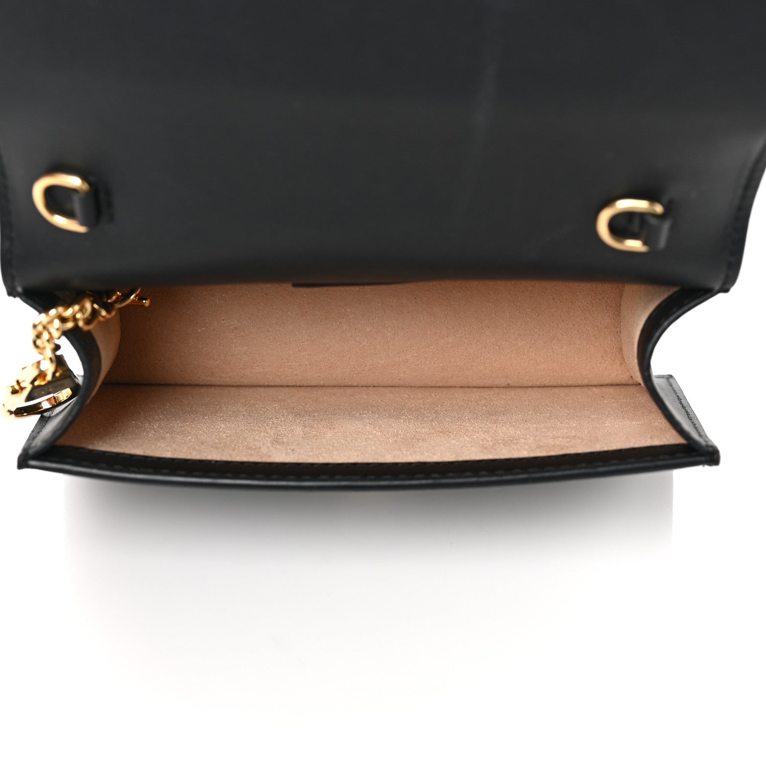 Gucci Calfskin Super Mini Sylvie Chain Shoulder Bag Black 4 of 8