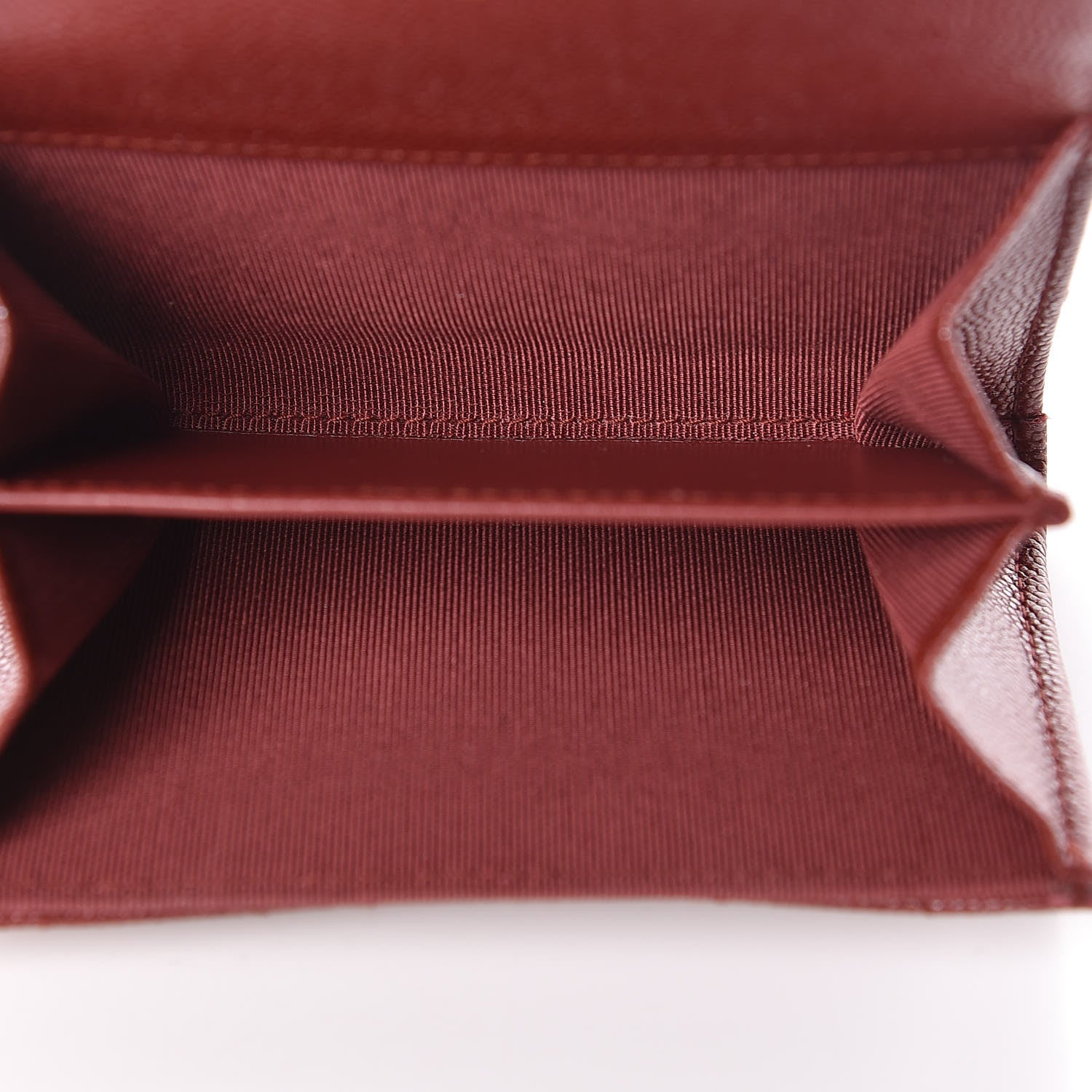 Chanel Iridescent Caviar Quilted Flap Card Holder Wallet Burgundy 5 of 10