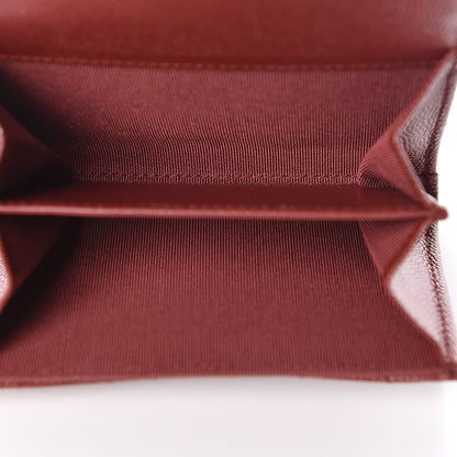 Chanel Iridescent Caviar Quilted Flap Card Holder Wallet Burgundy 5 of 10