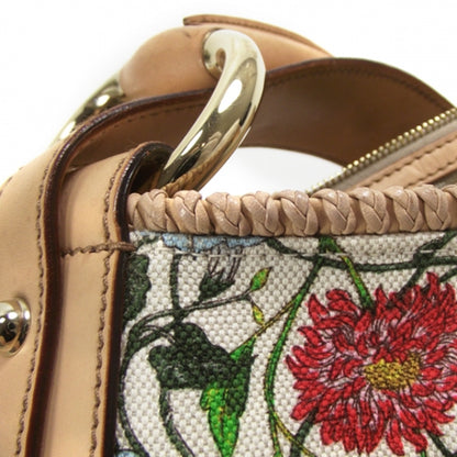 Gucci Canvas Flora Floral Large Horsebit Chain Hobo White 10 of 12
