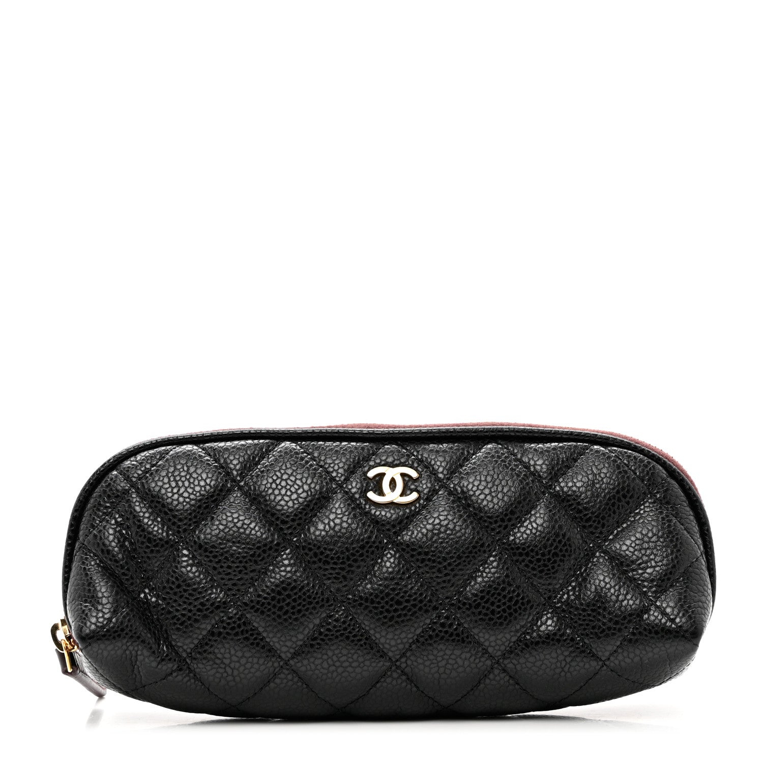 Chanel Caviar Quilted Long Cosmetic Case Black 1 of 7