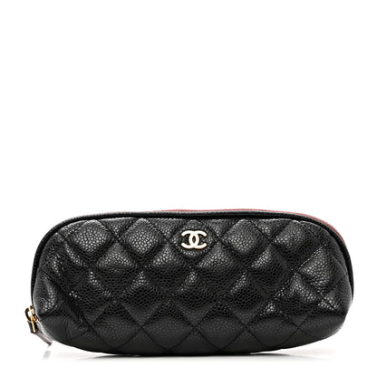 Chanel Caviar Quilted Long Cosmetic Case Black 1 of 7