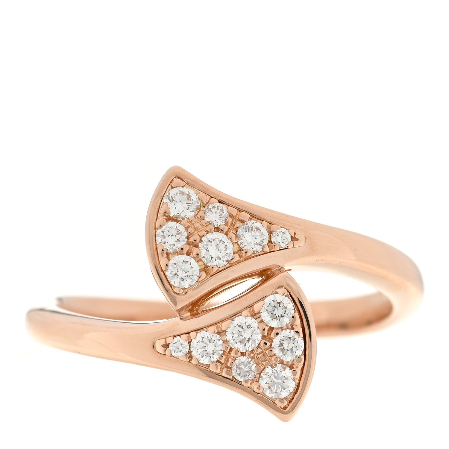 Bulgari 18K Rose Gold Diamond Divas' Dream Ring 52 6 1 of 4