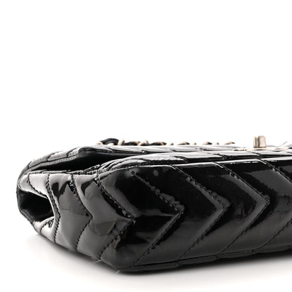 Chanel Patent Chevron Quilted Medium Single Flap Black 9 of 12