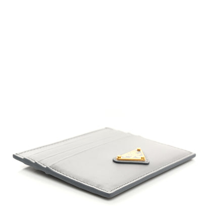 Prada Calfskin Triangle Card Holder Granite Gray 4 of 8