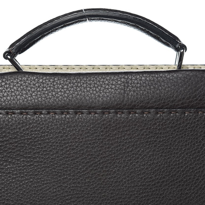 Fendi Calfskin Romano Selleria Large Peekaboo Iconic Fit Satchel Brown Milk Multicolor 10 of 10