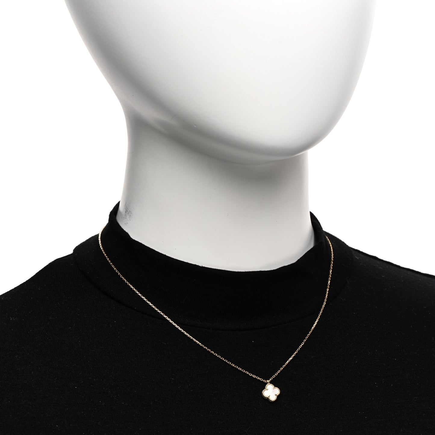 18K Yellow Gold Mother of Pearl Sweet Alhambra Pendant Necklace