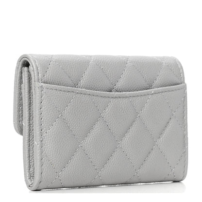 Chanel Caviar Quilted Flap Card Holder Wallet Grey 2 of 4