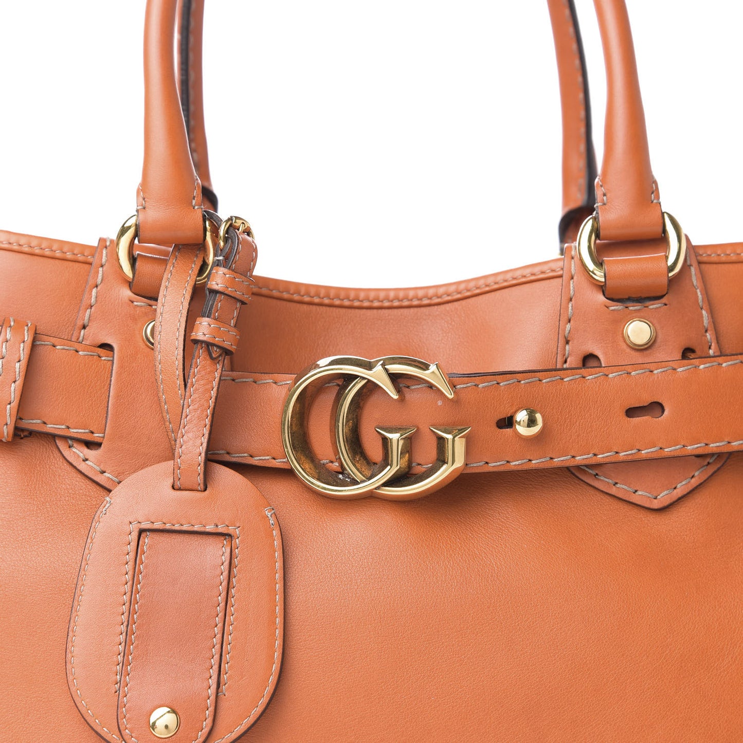 Calfskin Medium GG Running Tote Orange