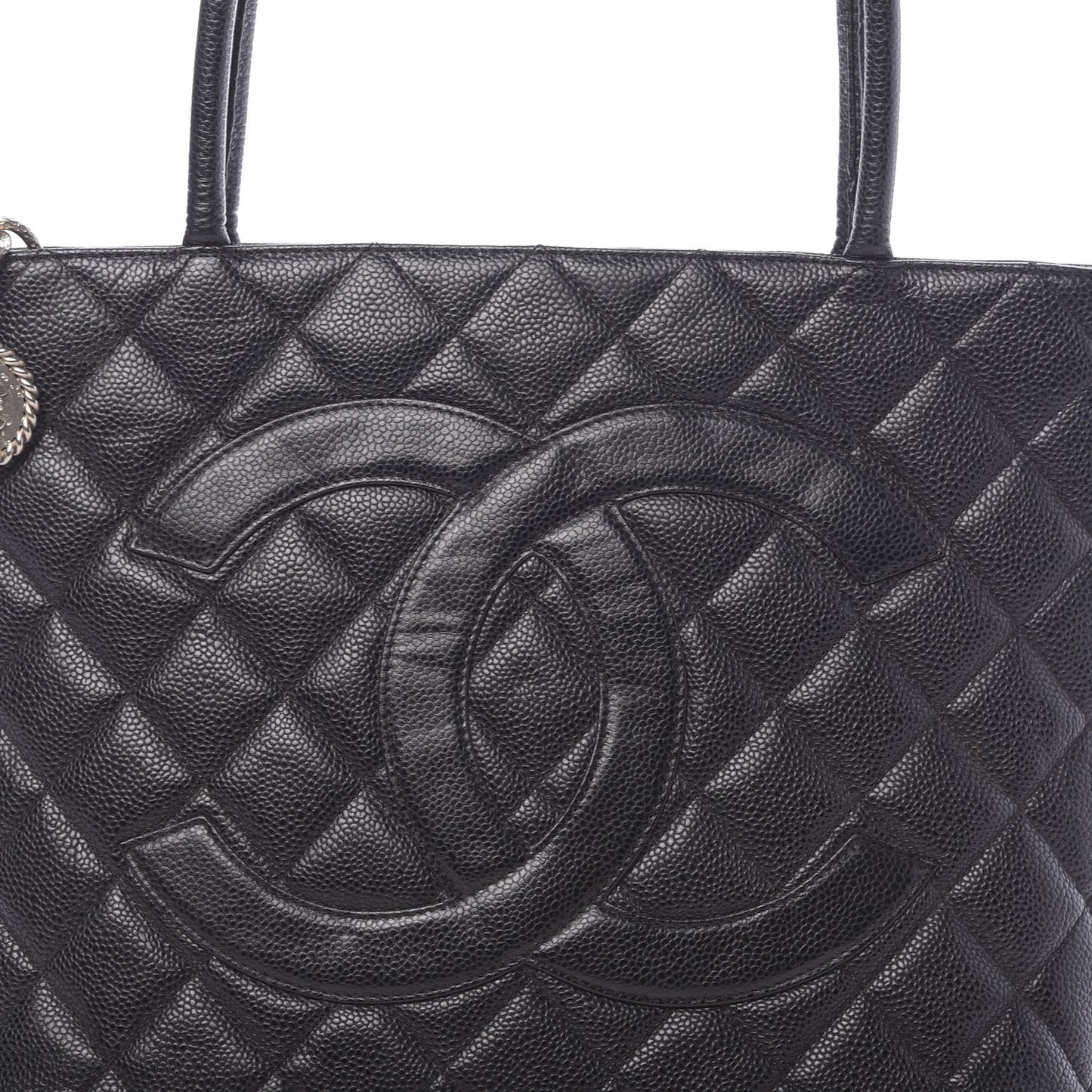 Caviar Quilted Medallion Tote Black