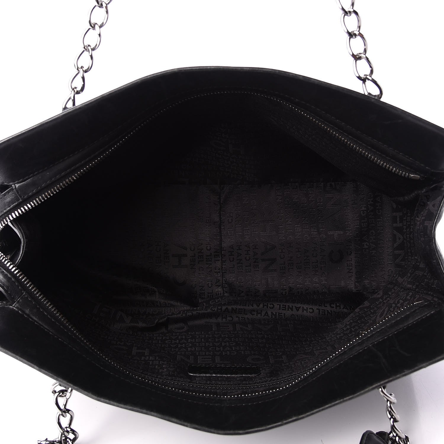 Chanel Calfskin Vertical Quilted Lax Shoulder Bag Black 4 of 16