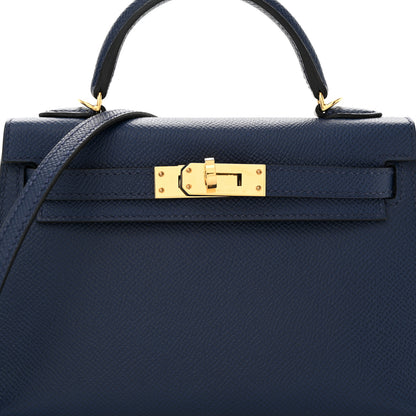 Hermes Epsom Mini Kelly Sellier 20 Bleu Navy 8 of 13