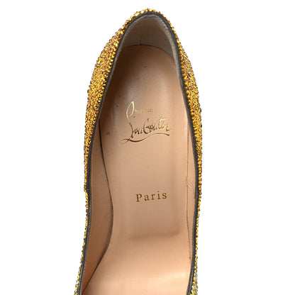 Christian Louboutin Suede Burma Strass Degrade So Kate 120 Pumps 40 Jaune 8 of 9