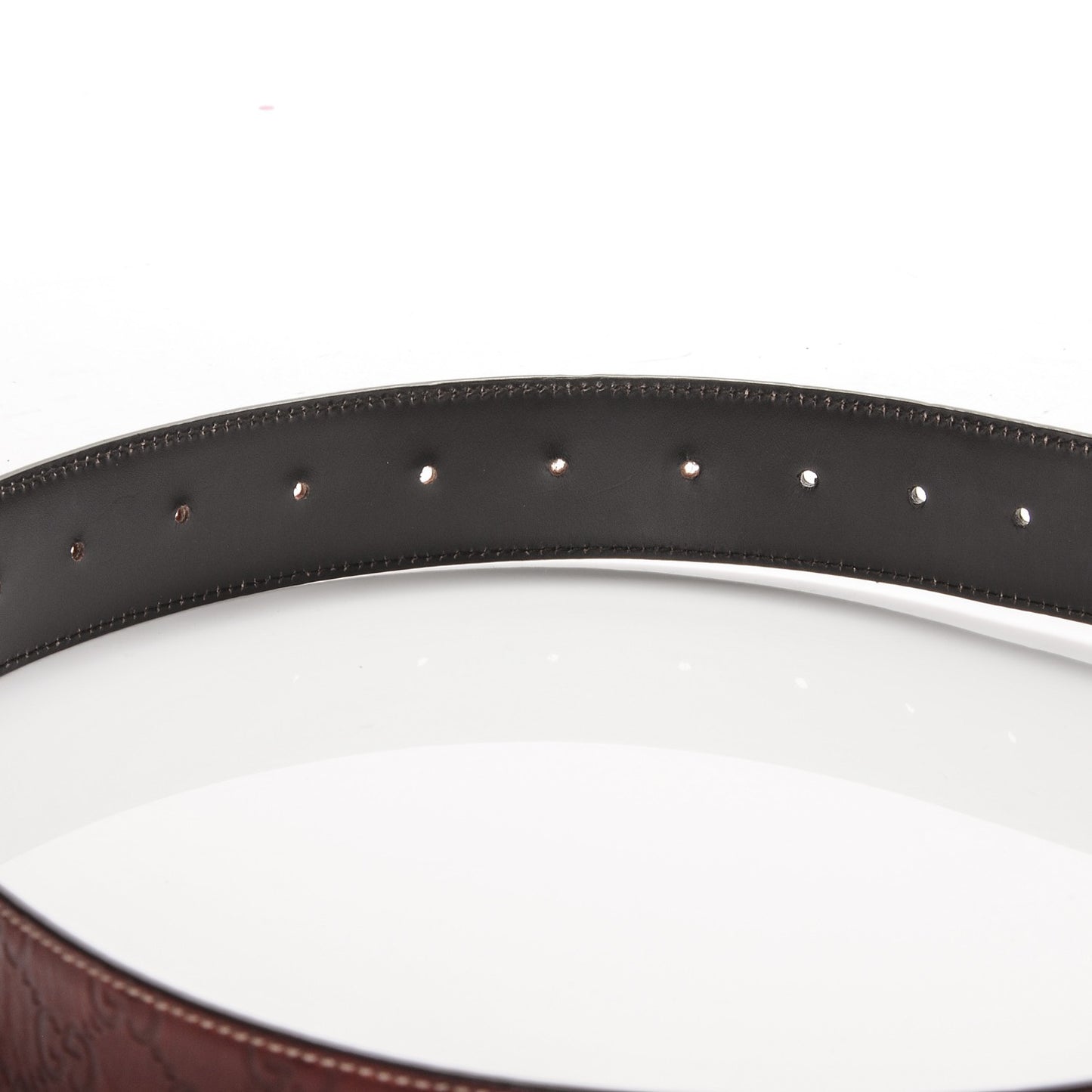 Guccissima Interlocking G Belt 90 36 Dark Red