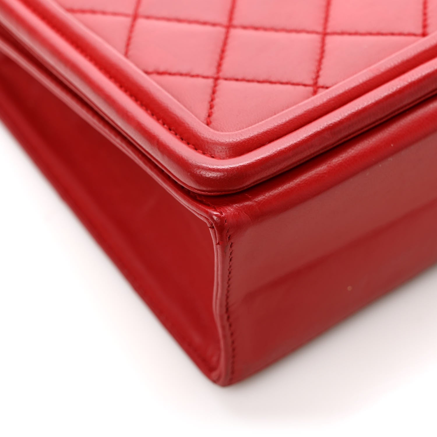 Chanel Lambskin Quilted Small Single Flap Red 9 of 10