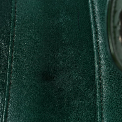 Chanel Patent Quilted Large Flap Wallet Green 11 of 13