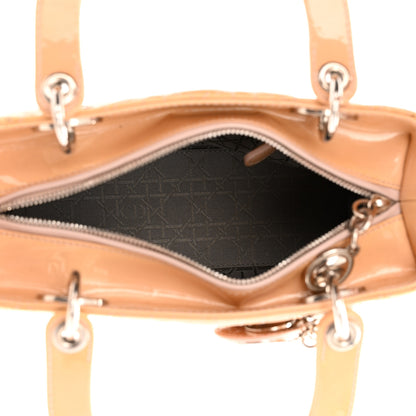 Christian Dior Patent Cannage Medium Lady Dior Beige 5 of 10