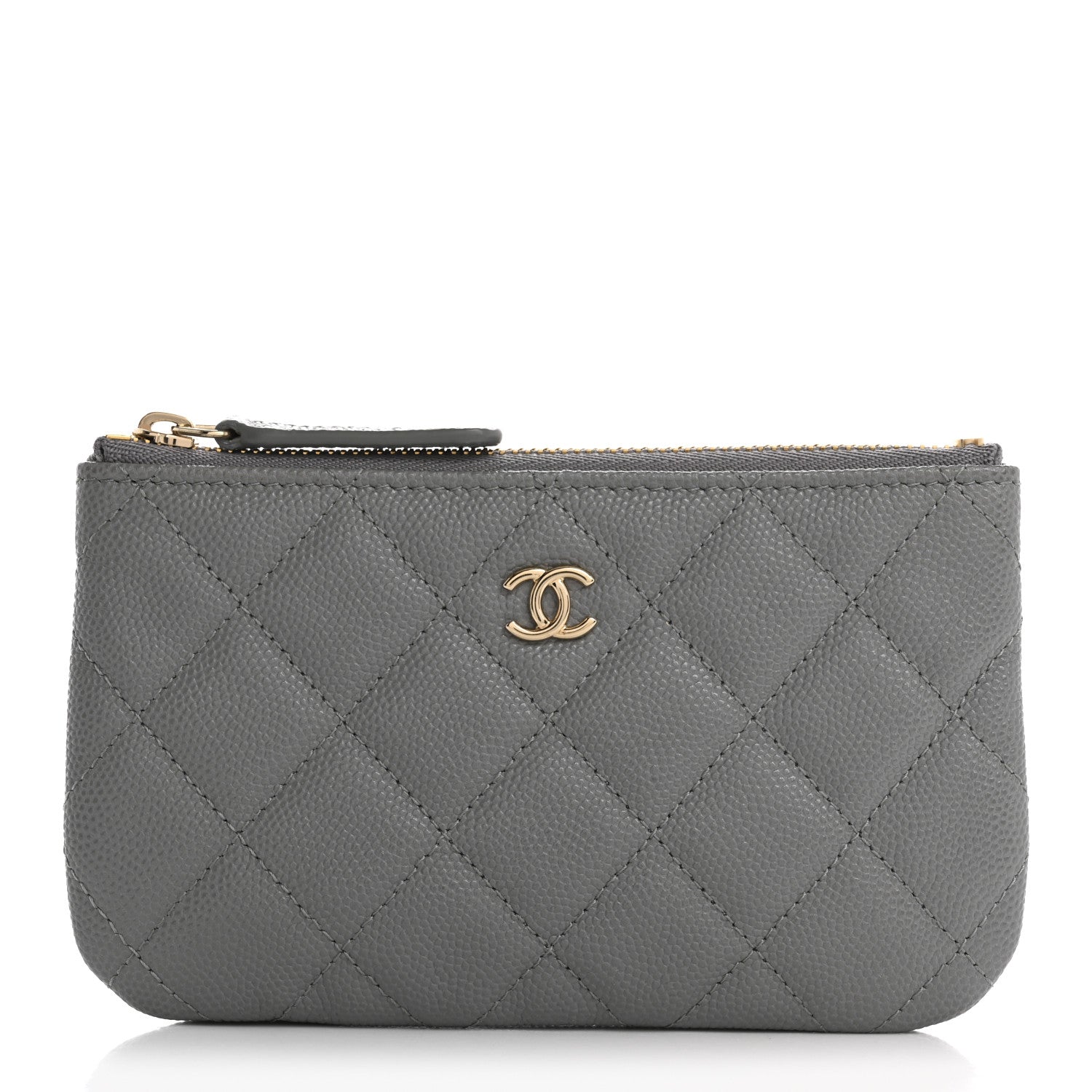 Chanel Caviar Quilted Small Cosmetic Case Grey 1 of 8