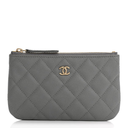 Chanel Caviar Quilted Small Cosmetic Case Grey 1 of 8