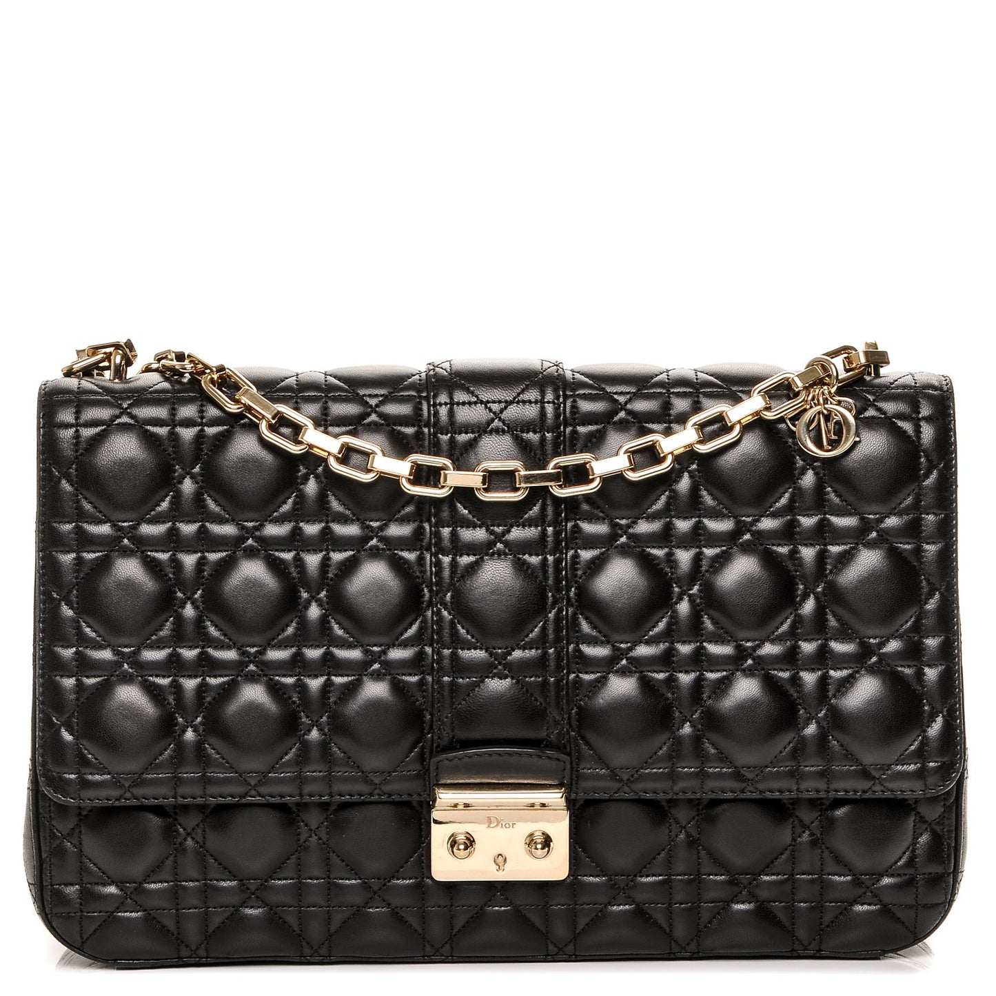 Lambskin Cannage Large Miss Dior Flap Black