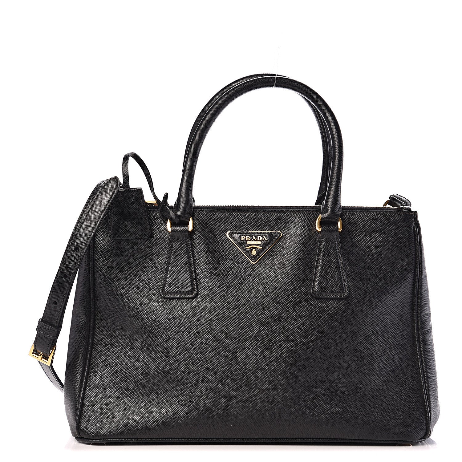 Prada Saffiano Small Galleria Double Zip Tote Black 1 of 12