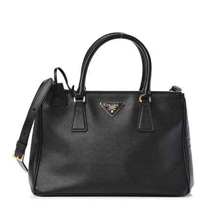 Prada Saffiano Small Galleria Double Zip Tote Black 1 of 12