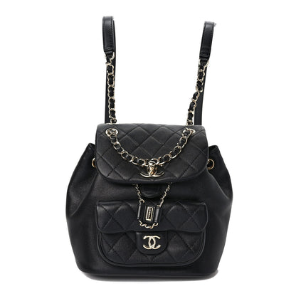 Chanel Lambskin Quilted Small Duma Drawstring Backpack Black 1 of 8